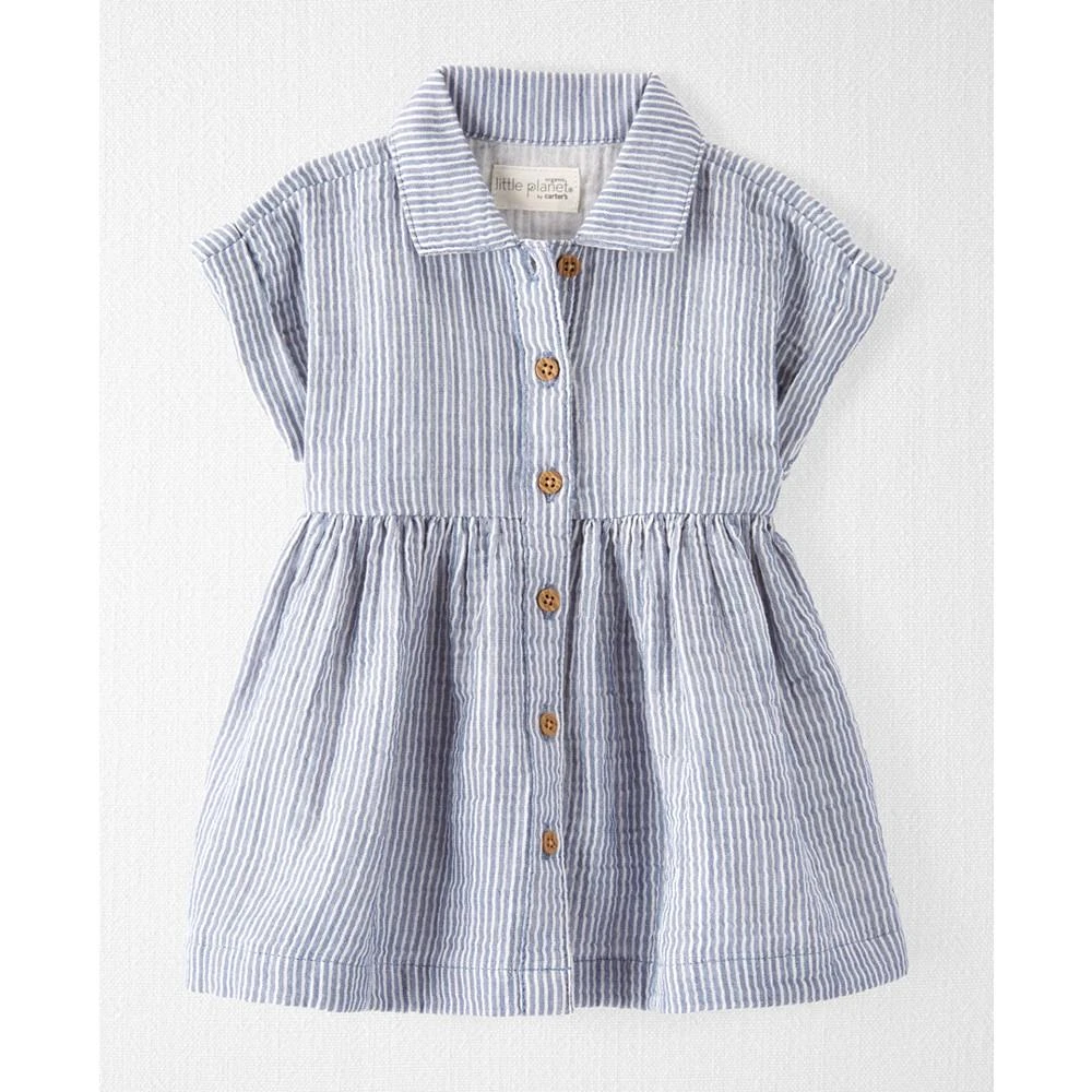 商品Carter's|Baby Girls Organic Cotton Button-Front Dress,价格¥183,第1张图片