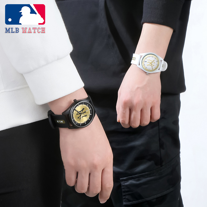 MLB美职棒潮流手表男时尚中性情侣表夜光防水石英手表学生表硅胶表带TP020商品第2张图片规格展示