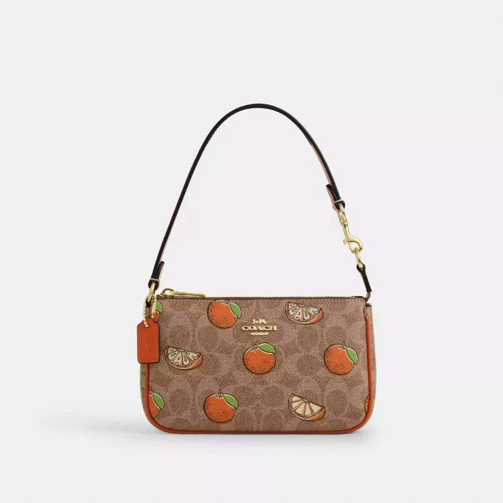 商品Coach|Nolita 19 In Signature Canvas With Orange Print,价格¥616,第1张图片