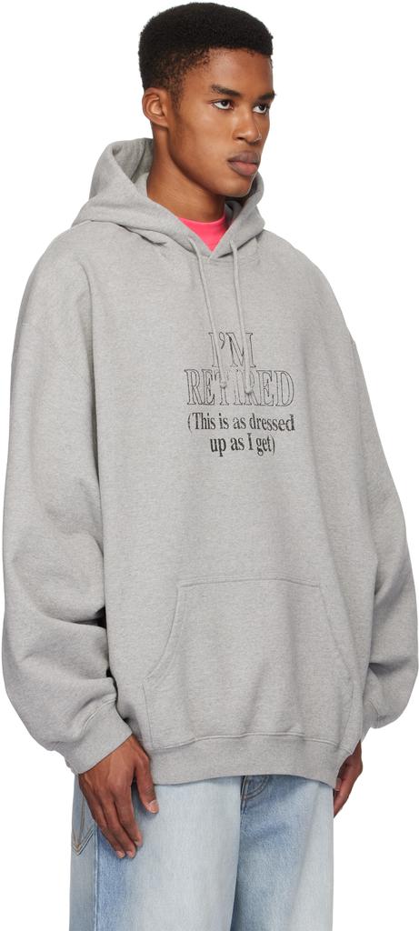 Gray 'I'm Retired' Oversized Hoodie – On Sale Now with Up to Gray 'I'm Retired' Oversized Hoodie – On Sale Now with Up to