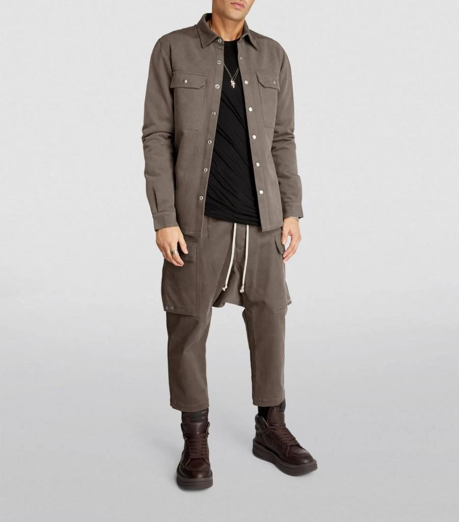 商品Rick Owens|Cotton Cropped Cargo Sweatpants,价格¥3590,第2张图片详细描述