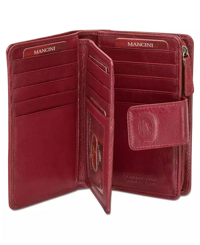 商品Mancini Leather Goods|Equestrian-2 Collection RFID Secure Medium Clutch Wallet,价格¥356,第5张图片详细描述