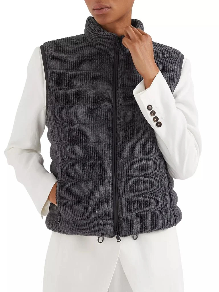 商品Brunello Cucinelli|Dazzling Cotton English Rib Knit Down Vest,价格¥33628,第2张图片详细描述