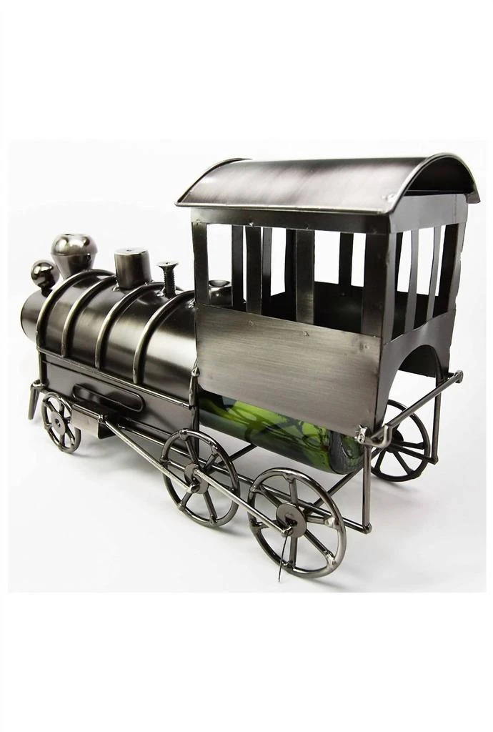 商品Three Star|Train Hand Made Metal Wine Bottle Holder In Silver,价格¥363,第1张图片