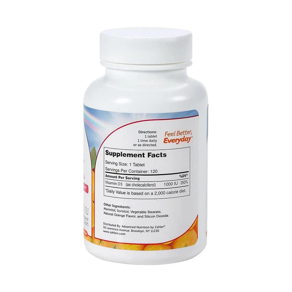 商品Zahler|Junior Vitamin D3 for Kids - 120 Chewable Tablets,价格¥98,第2张图片详细描述
