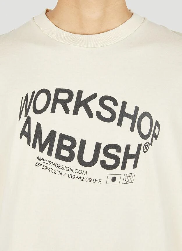 商品Ambush|Revolve Logo Print T-Shirt in Cream,价格¥739,第5张图片详细描述