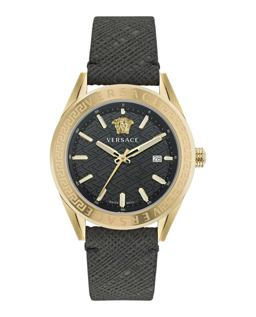 商品Versace|V-Code Leather Watch,价格¥5537,第1张图片