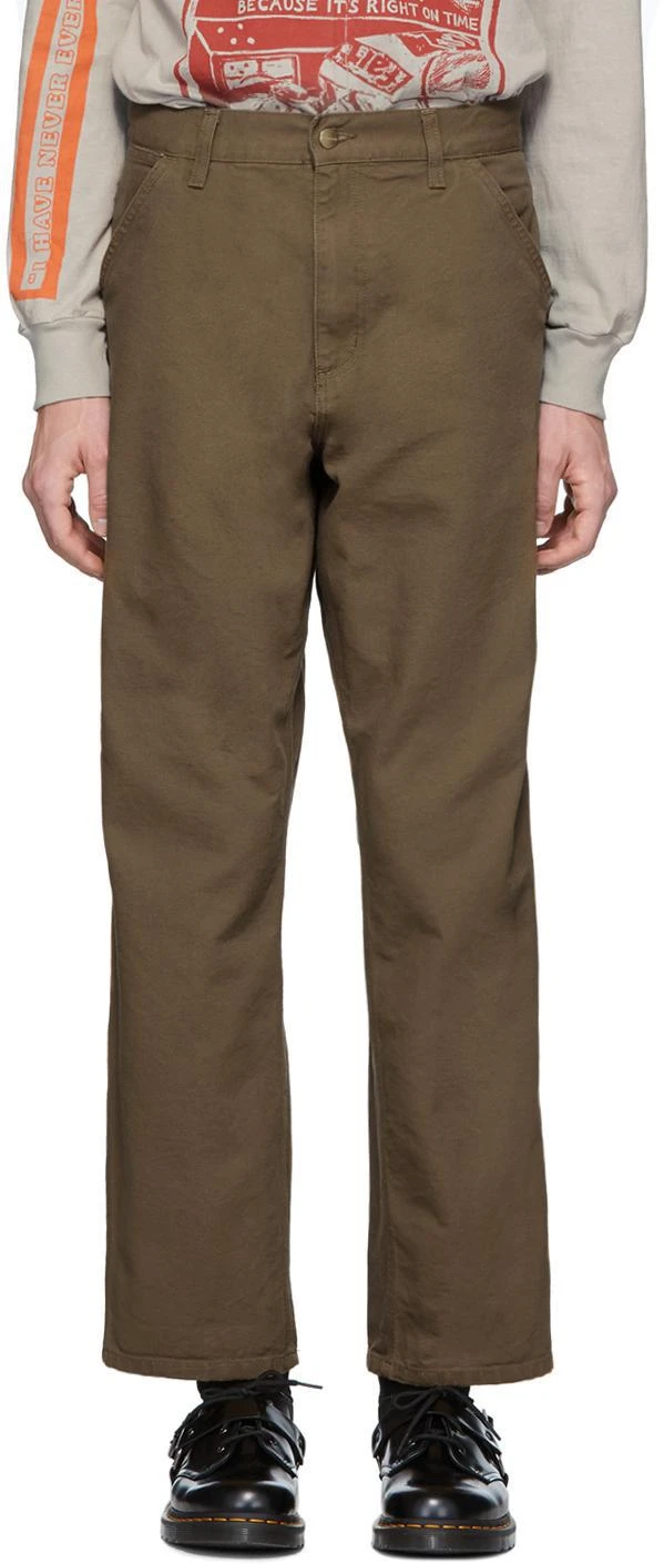 商品Carhartt WIP|Brown Single Knee Trousers,价格¥621,第1张图片