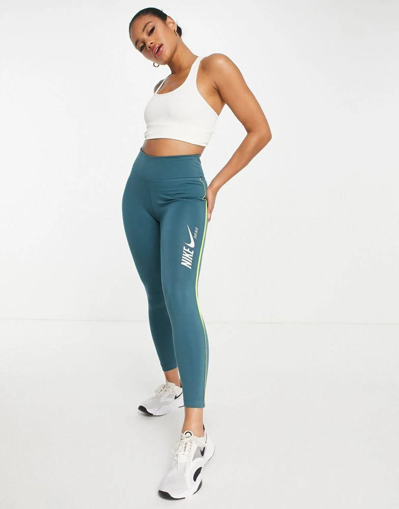 商品NIKE|Nike Training One GRX Dri-FIT mid rise 7/8 leggings in blue,价格¥325,第3张图片详细描述