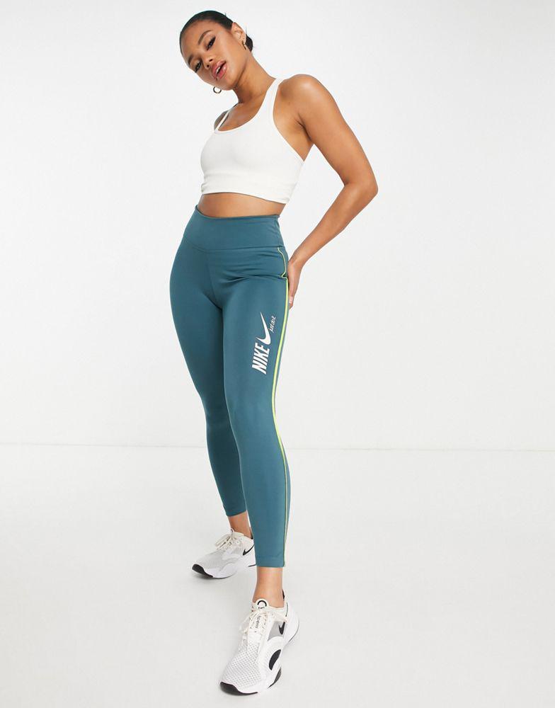 商品NIKE|Nike Training One GRX Dri-FIT mid rise 7/8 leggings in blue,价格¥452,第5张图片详细描述