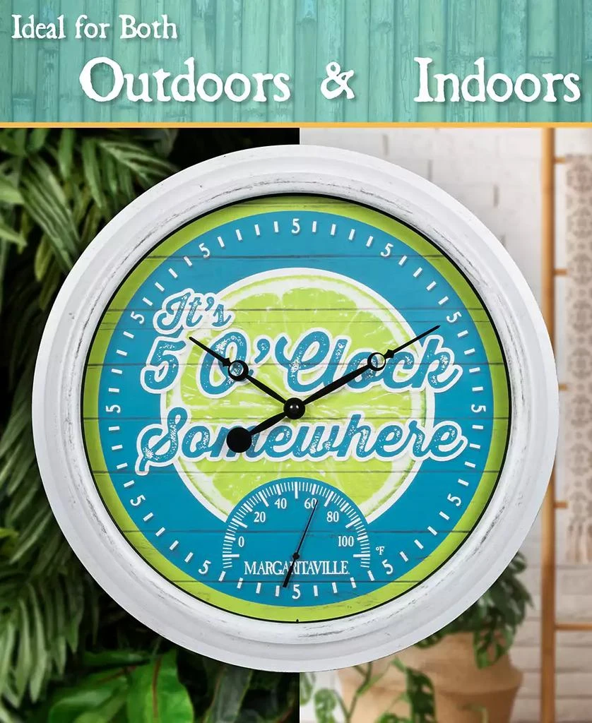 商品La Crosse Technology|433-3841MV2T 15.75" Margaritaville Indoor, Outdoor Wall Clock with Temp It's 5 O'Clock Somewhere,价格¥326,第5张图片详细描述
