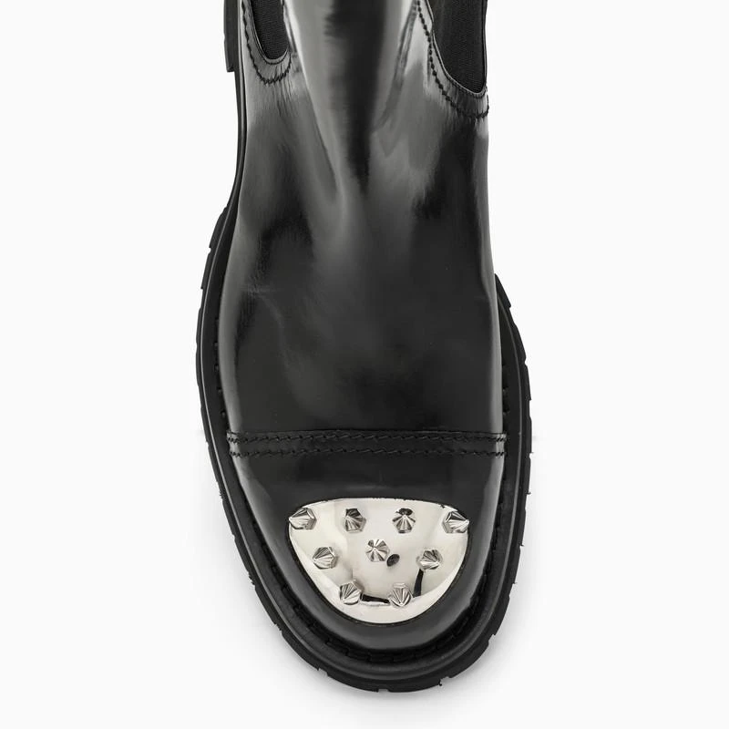 商品Alexander McQueen|Black Punk Stud ankle boots,价格¥2437,第3张图片详细描述