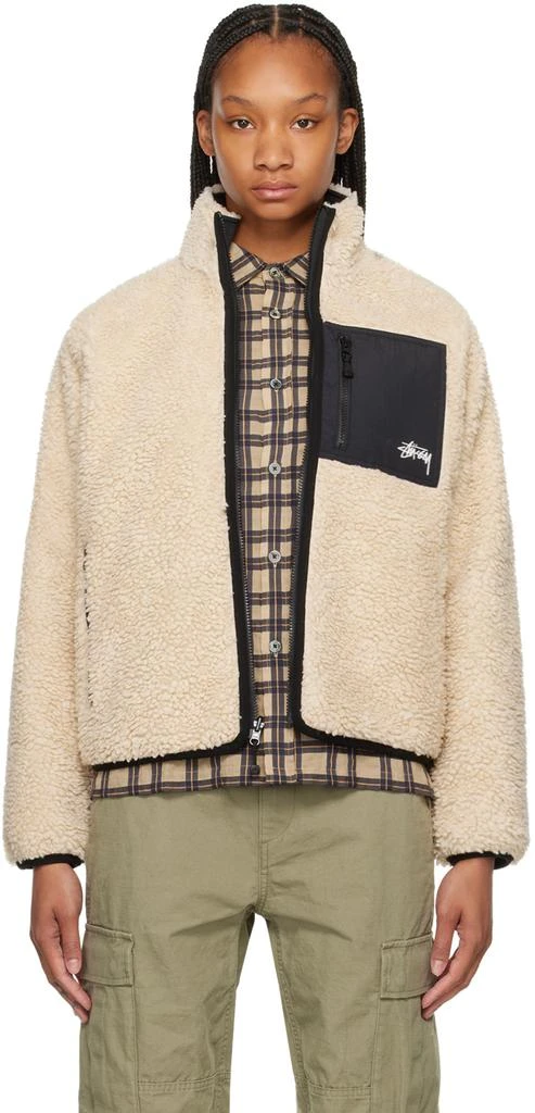 商品STUSSY|Beige & Black Embroidered Reversible Jacket,价格¥1530,第1张图片