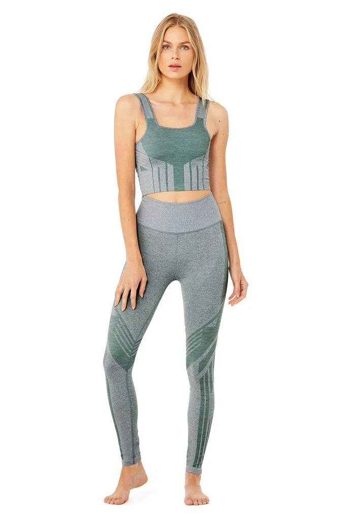 商品Alo|7/8 High-Waist Seamless Tempo Legging - Blue Haze Heather/Sprout Heather,价格¥566,第5张图片详细描述