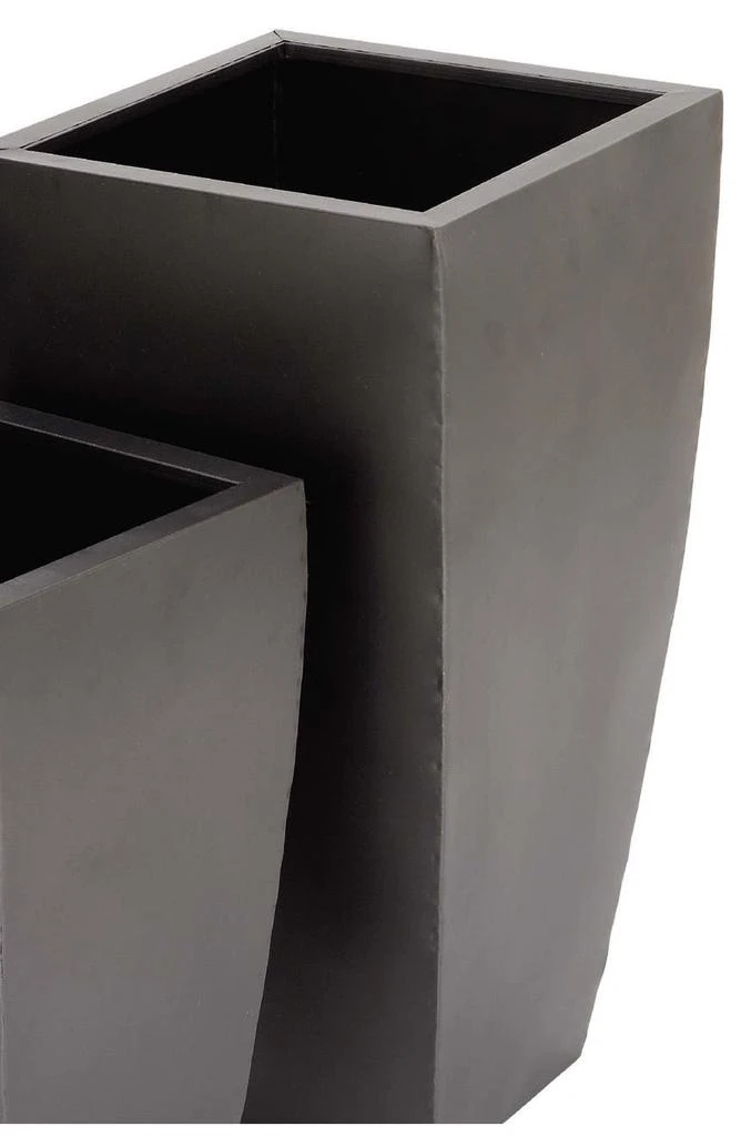 商品WILLOW ROW|Dark Gray Metal Contemporary Planter with Tapered Base and Polished Exterior - Set of 3,价格¥1849,第3张图片详细描述