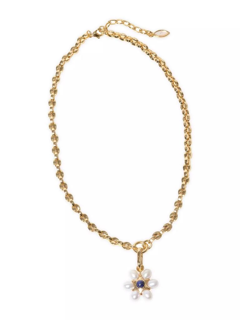 商品Mignonne Gavigan|Safi 14K-Gold-Plated, Freshwater Pearl &amp; Lapis Lazuli Pendant Necklace,价格¥937,第1张图片