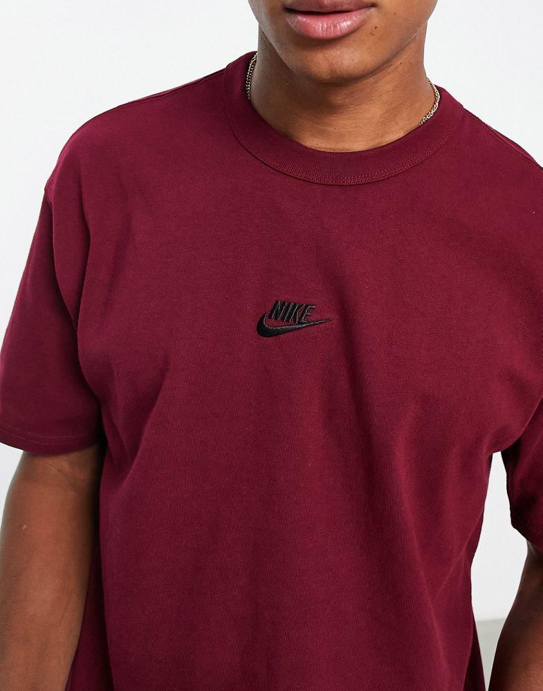 Nike Premium Essentials heavyweight t-shirt in dark  beetroot商品第4张图片规格展示