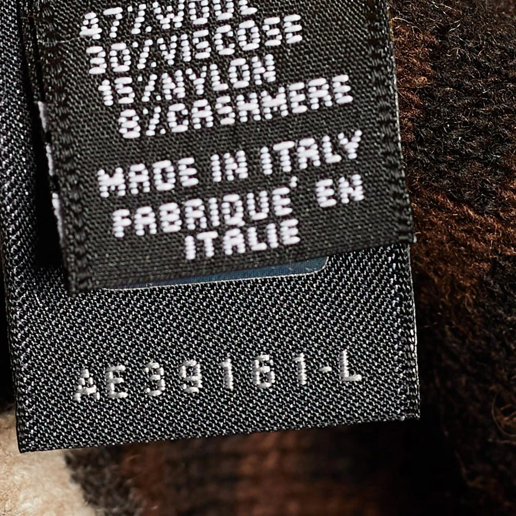 商品[二手商品] Fendi|Fendi Brown Zucca Intarsia Knit Wool Blend Scarf,价格¥2514,第5张图片详细描述