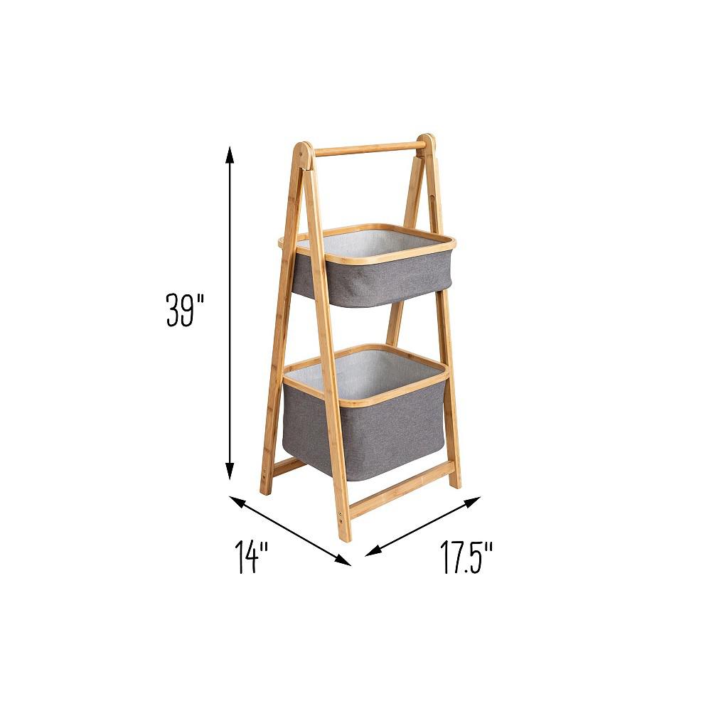Bamboo & Canvas 2-Tier Collapsible Shelves商品第7张图片规格展示