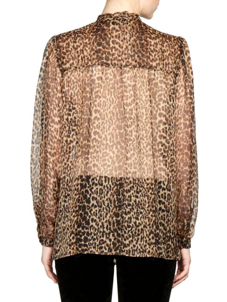 商品Yves Saint Laurent|Saint Laurent - Silk Georgette Leopard Print Blouse,价格¥3920,第2张图片详细描述