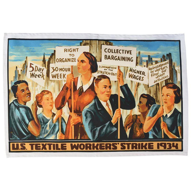 商品Radical Tea Towel|1934 Textile Workers' Strike Tea Towel,价格¥168,第1张图片