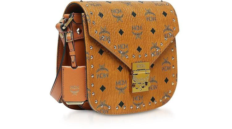 商品MCM|MCM Small Cognac Patricia Studded Outline Visetos Shoulder Bag,价格¥9011,第2张图片详细描述