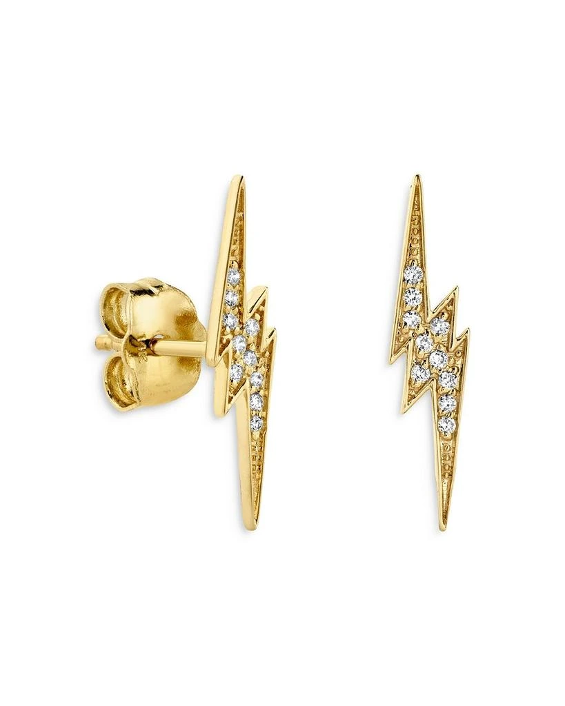 商品Sydney Evan|14K Yellow Gold Diamond Lightning Bolt Stud Earrings,价格¥4796,第1张图片