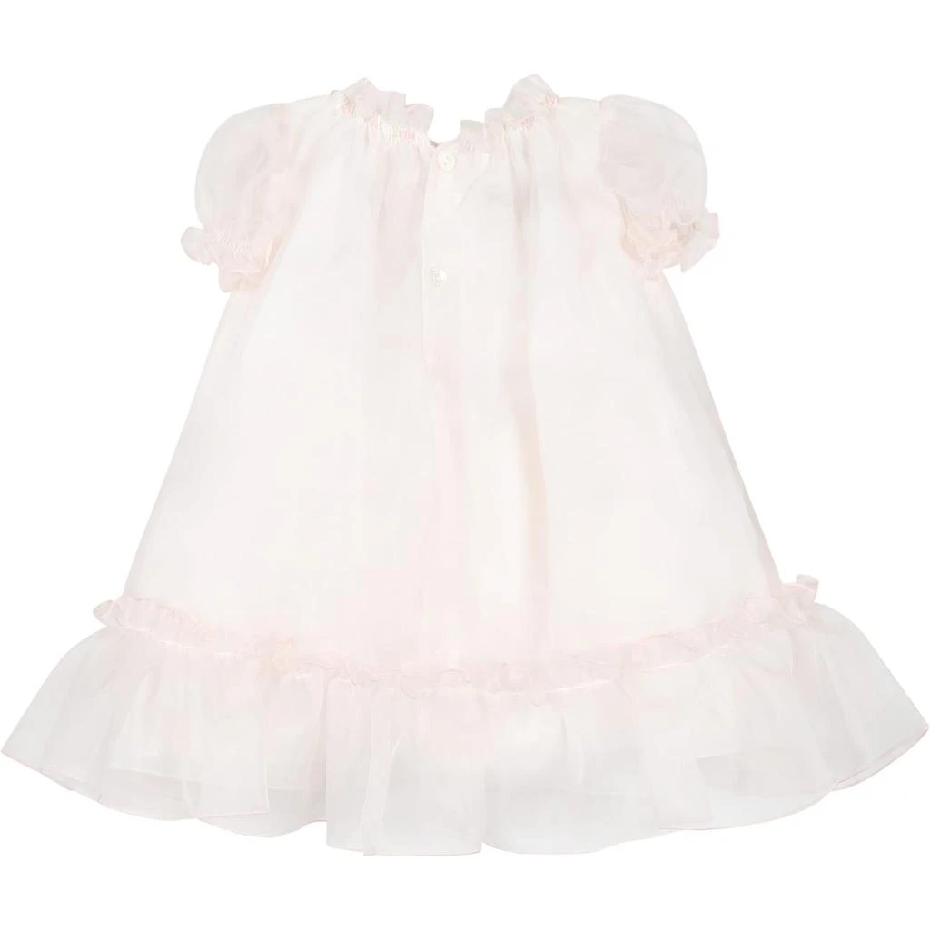 商品LA STUPENDERIA|Pink Dress For Baby Girl With Flowers Embroidered,价格¥2829,第2张图片详细描述