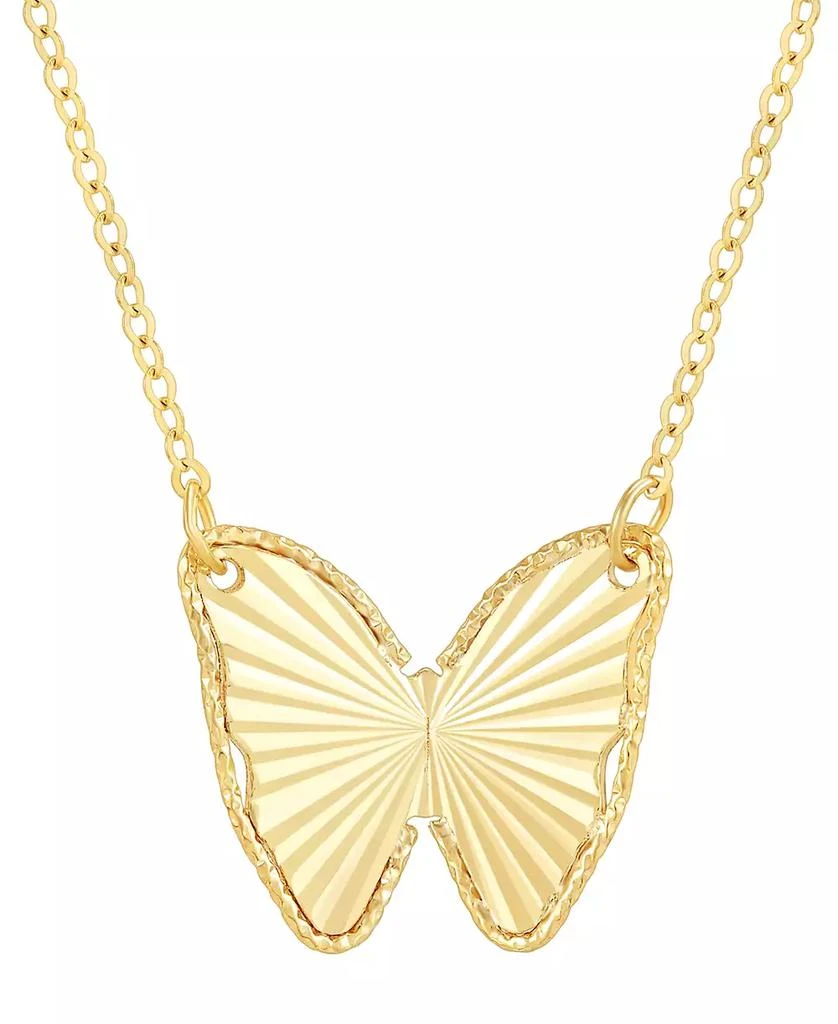 商品Italian Gold|Butterfly 18" Pendant Necklace in 10k Gold,价格¥1008,第1张图片