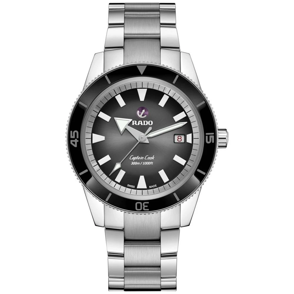 商品Rado|Captain Cook Men's Automatic Black Stainless Steel Bracelet Watch 42 mm,价格¥17202,第1张图片