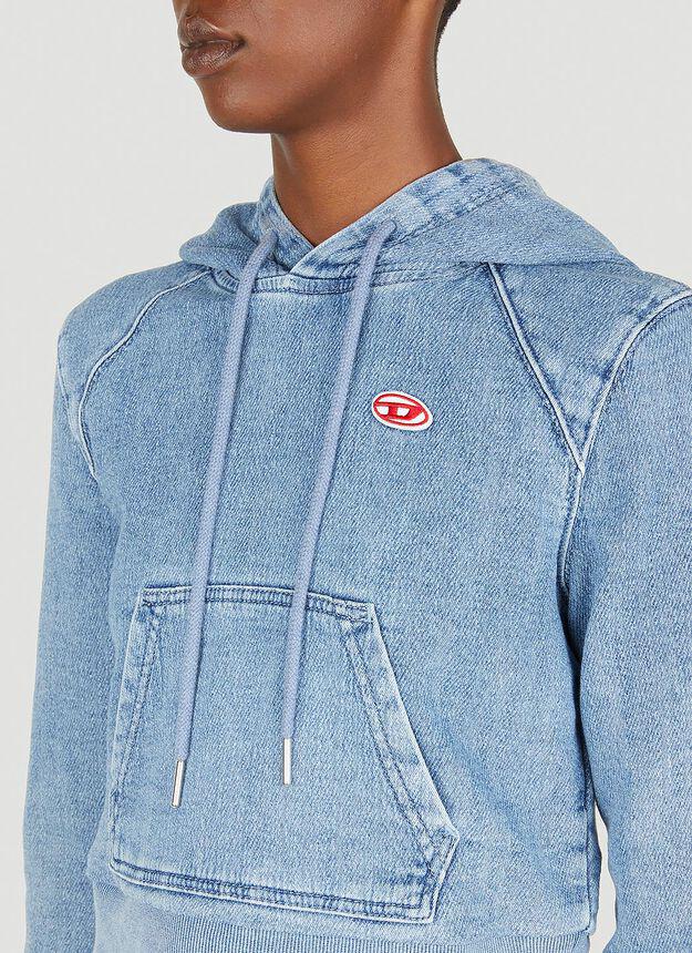 Jeans Hooded Sweatshirt in Blue商品第5张图片规格展示