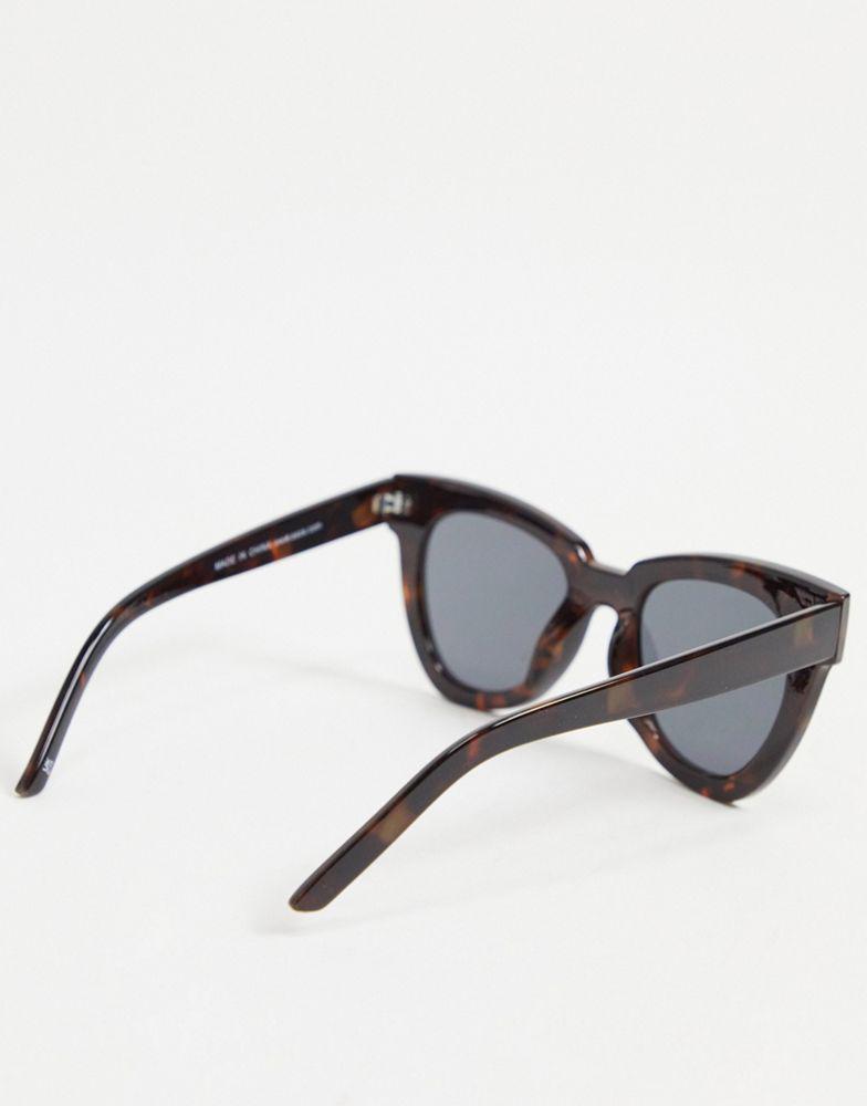 ASOS DESIGN frame chunky flare cat eye sunglasses in dark crystal tort商品第2张图片规格展示