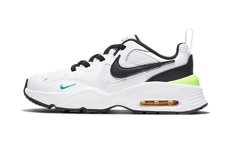 商品[国内直发] NIKE|[预售3天]Air Max Fusion 时尚圆头 防滑减震耐磨透气 低帮 跑步鞋 白黑绿 中童,价格¥267,第1张图片