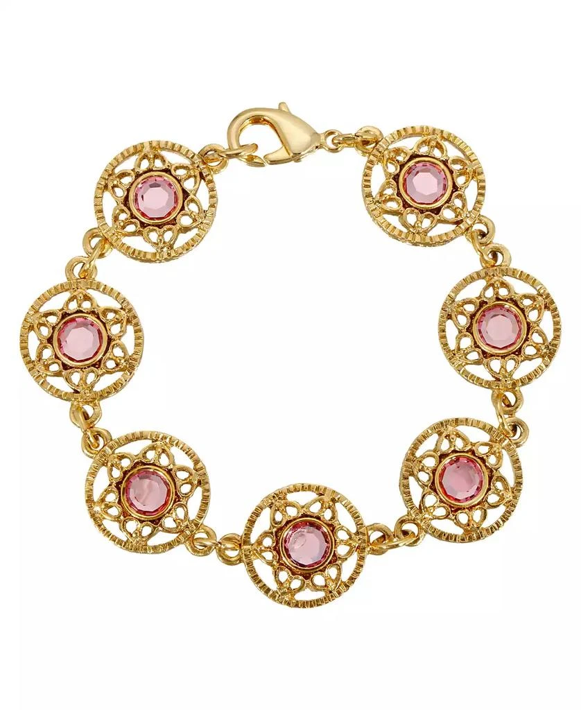 商品2028|Gold Tone Round Crystal Stone Bracelet,价格¥329,第1张图片