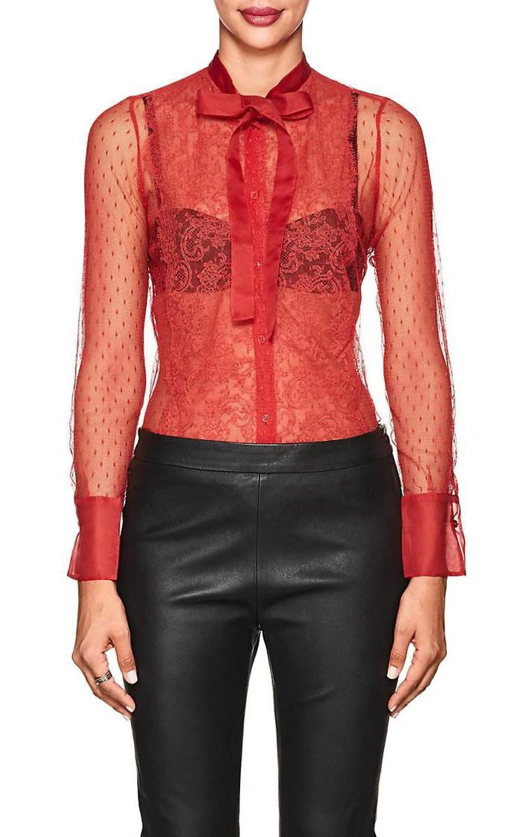 商品Valentino|Sheer Swiss Dot Blouse,价格¥2892,第1张图片