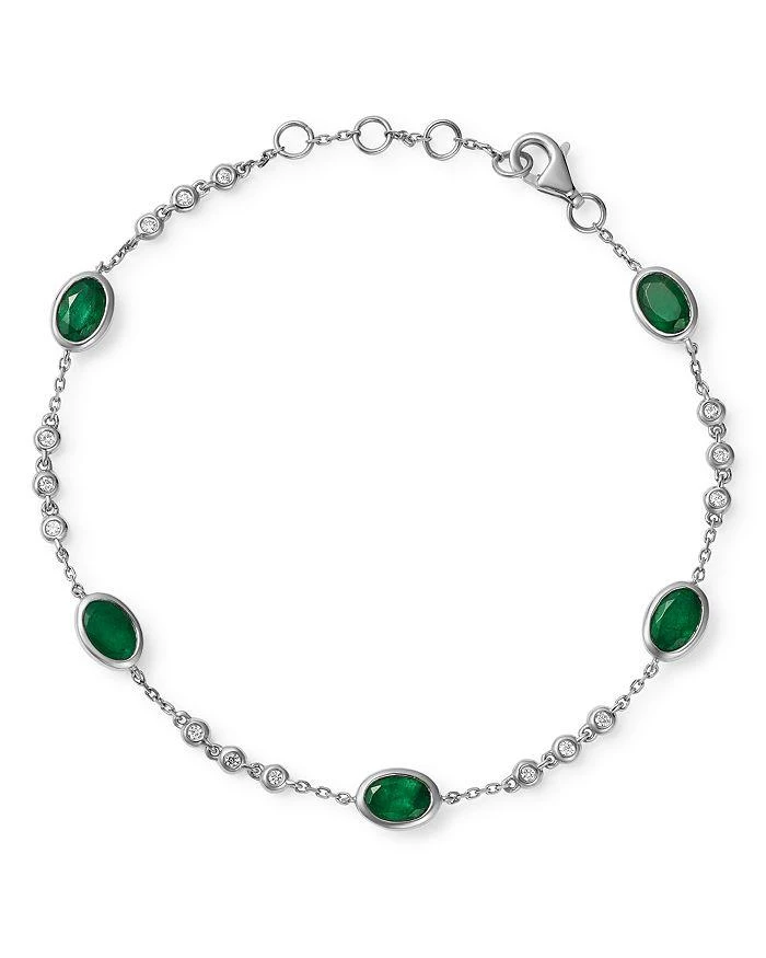 商品Bloomingdale's|Emerald Station Bracelet in 14K White Gold - Exclusive,价格¥10465,第1张图片