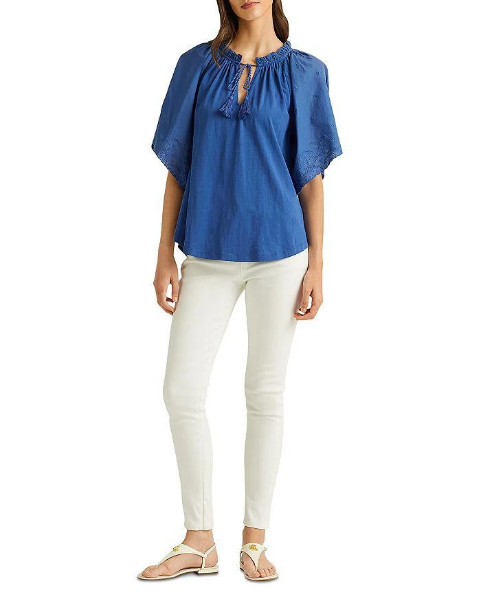 Embroidered Flutter Sleeve Top 商品