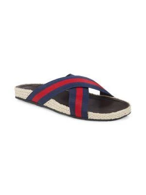 商品Saks Fifth Avenue|Frazer Webbing-Strap & Raffia Crossover Sandals,价格¥158,第2张图片详细描述