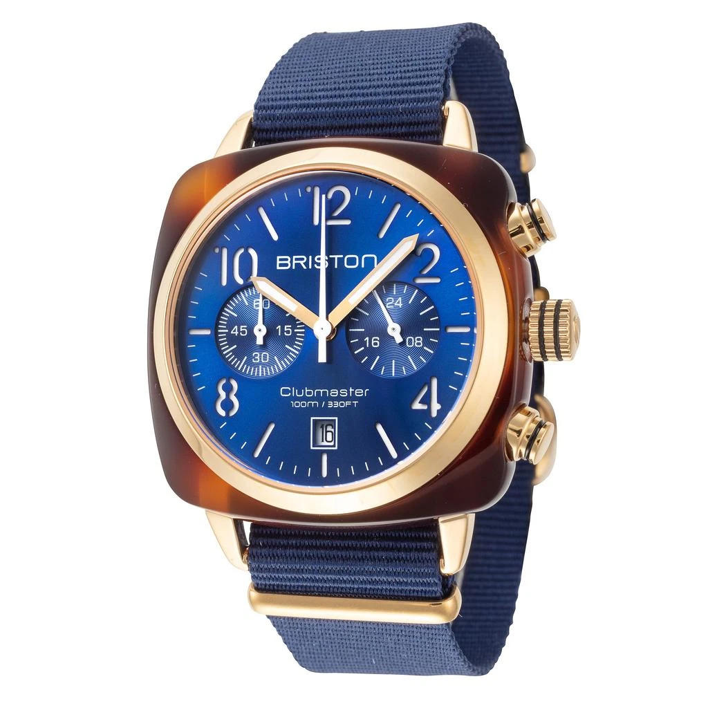 商品Briston|Briston Men's 15140.PYA.T.9.NNB Clubmaster 40mm Blue Quartz Watch,价格¥412,第1张图片