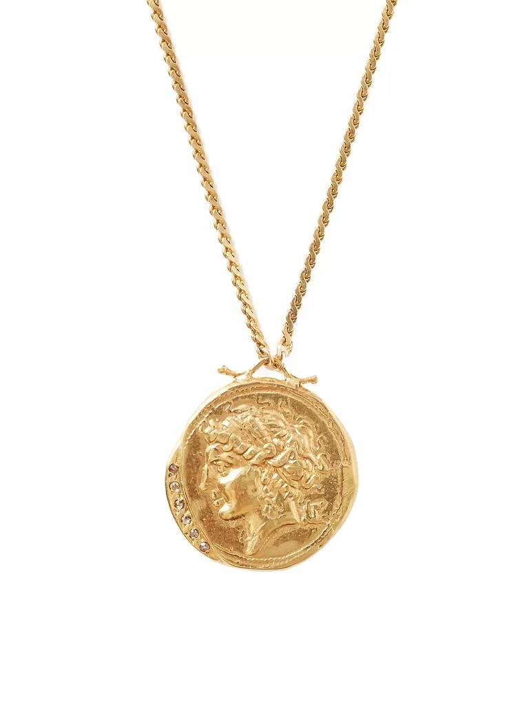 商品Chan Luu|18K-Gold-Plated & Champagne Diamonds Coin Necklace,价格¥1384,第2张图片详细描述