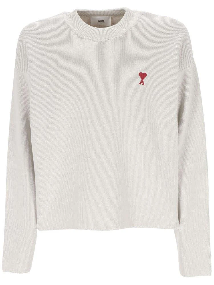 商品AMI|AMI Paris Ami de Coeur Logo Embroidered Knitted Jumper,价格¥2074,第1张图片