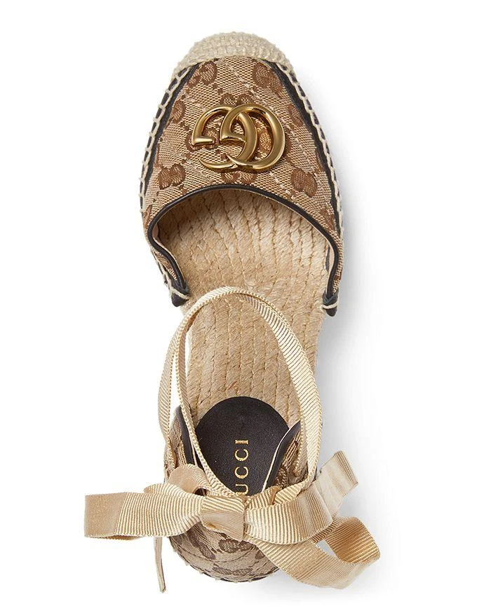 商品Gucci|Ankle Tie Wedge Platform Espadrille Sandals,价格¥5270,第4张图片详细描述