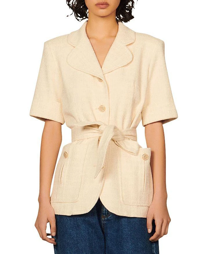 商品Sandro|Truman Belted Jacket,价格¥2312,第1张图片