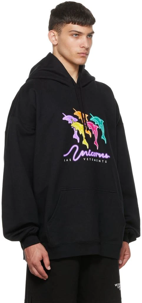 商品Vetements|黑色棉质连帽衫,价格¥3390,第2张图片详细描述