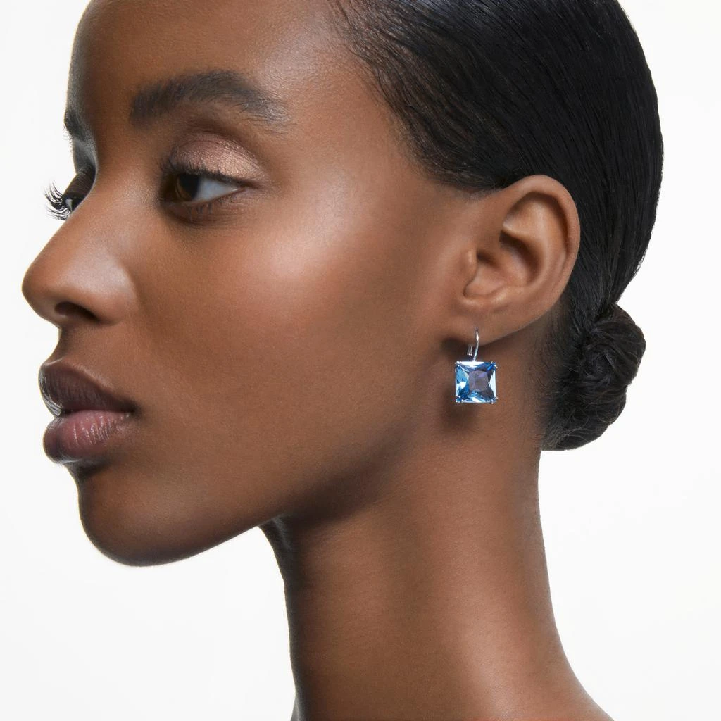 商品Swarovski|Millenia drop earrings square cut blue rhodium plated,价格¥909,第2张图片详细描述