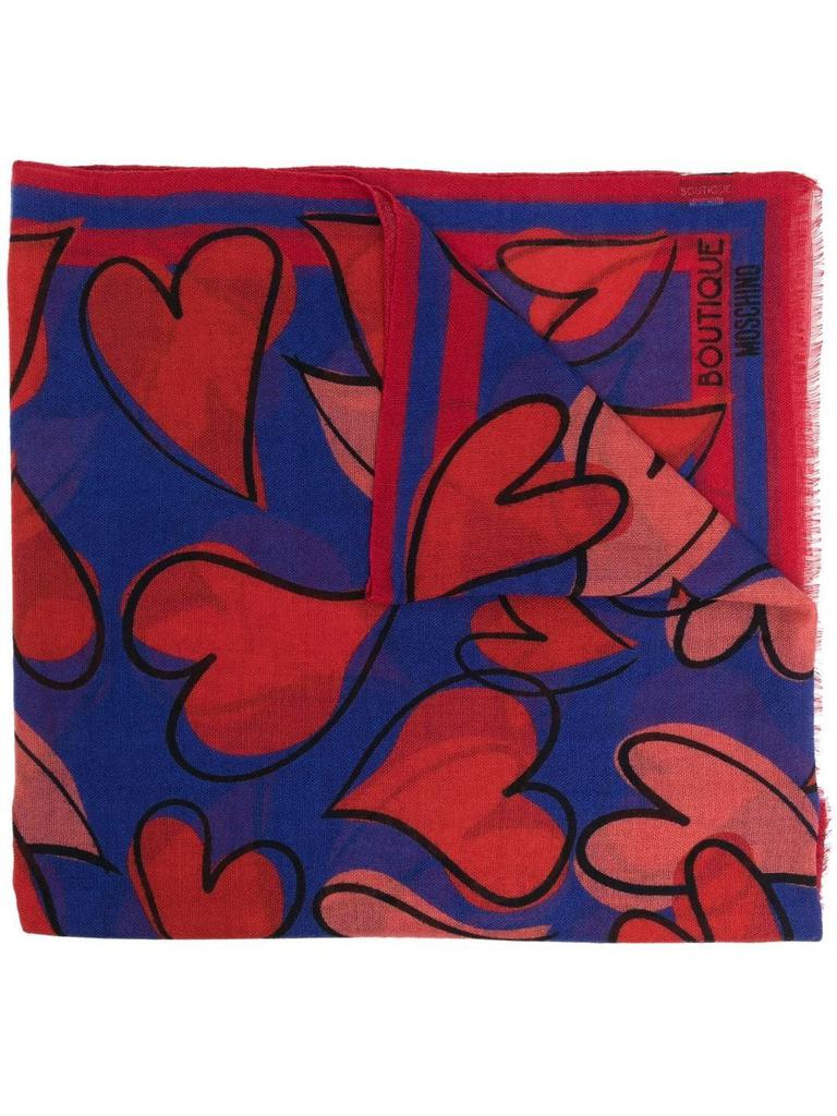 MOSCHINO Heart-print scarf商品第1张图片规格展示