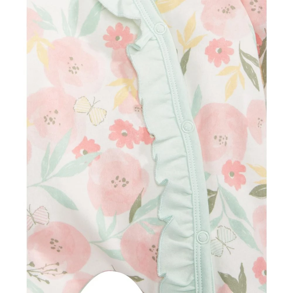商品First Impressions|Baby Girls Floral Footed Coveralls and Headband, 2 Piece Set, Created for Macy's,价格¥136,第2张图片详细描述