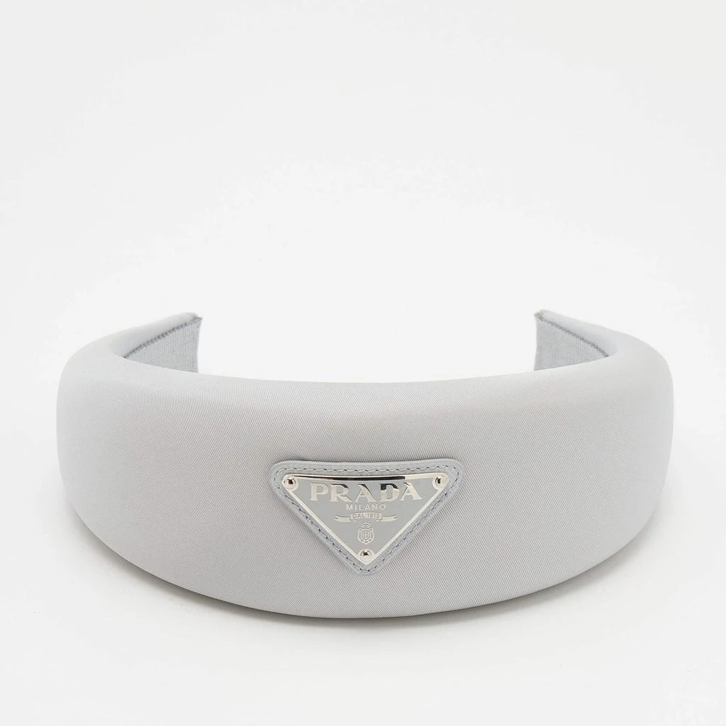 商品[二手商品] Prada|Prada Grey Enamel Logo Detail Re-Nylon Headband ,价格¥2985,第2张图片详细描述
