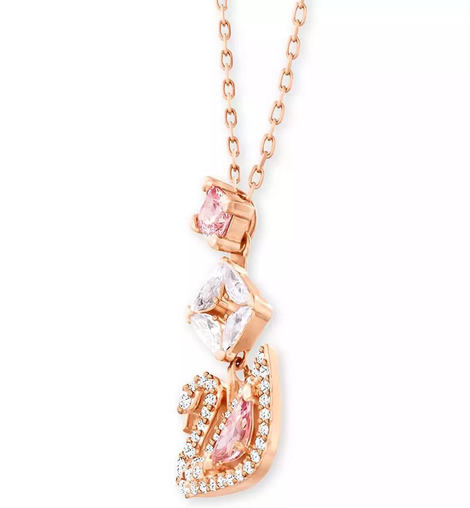 商品Swarovski|Rose Gold-Tone Crystal Iconic Swan Pendant Necklace, 14-7/8" + 2" extender,价格¥1171,第3张图片详细描述