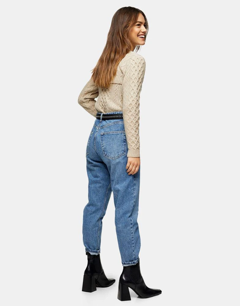 商品Topshop|Topshop Petite mid blue Mom jean,价格¥206,第2张图片详细描述